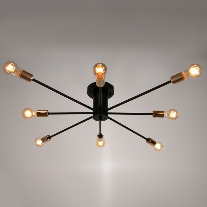 Люстра 2233/8BK E27 40Вт черно-золотой 108х108х20 см BayerLux