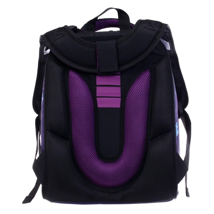 Рюкзак каркасный школьный 38 х 30 х 16 см, эргономичная спинка, Stavia "Тильда", голубой/сиреневый/серый