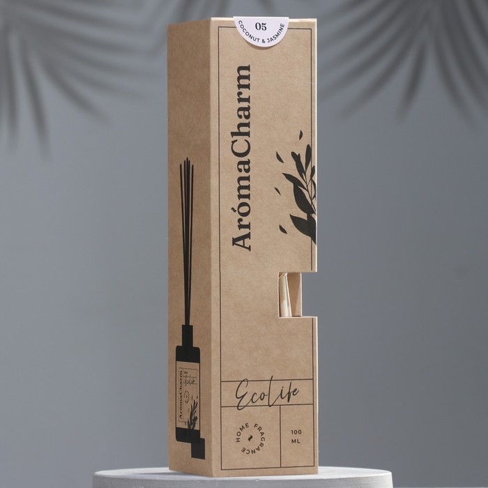 Диффузор ароматический Диффузор ароматический"EcoLife",100мл,COCONUT&JASMINE
