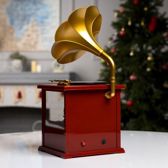 Светодиодная фигура «Граммофон» 16 × 38 × 18 см, пластик, батарейки ААх3 (не в комплекте), USB, свечение белое Светодиодная фигура «Граммофон» 16 × 38 × 18 см, пластик, батарейки ААх3 (не в комплекте), USB, свечение белое