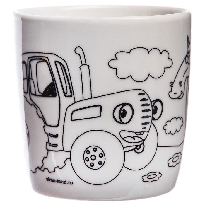 Набор, кружка под раскраску, 250 мл, Синий трактор Набор, кружка под раскраску, 250 мл, Синий трактор