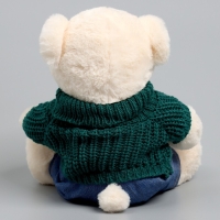Мягкая игрушка Little Friend, мишка в зеленом свитере, 21 см