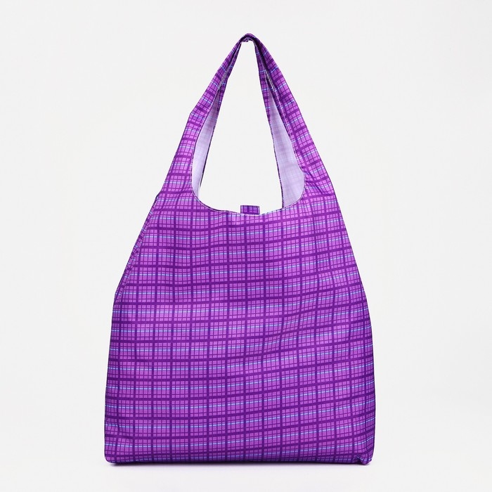 Сумка хозяйственная на кнопке, складная, цвет фиолетовый Сумка хозяйственная на кнопке, складная, цвет фиолетовый