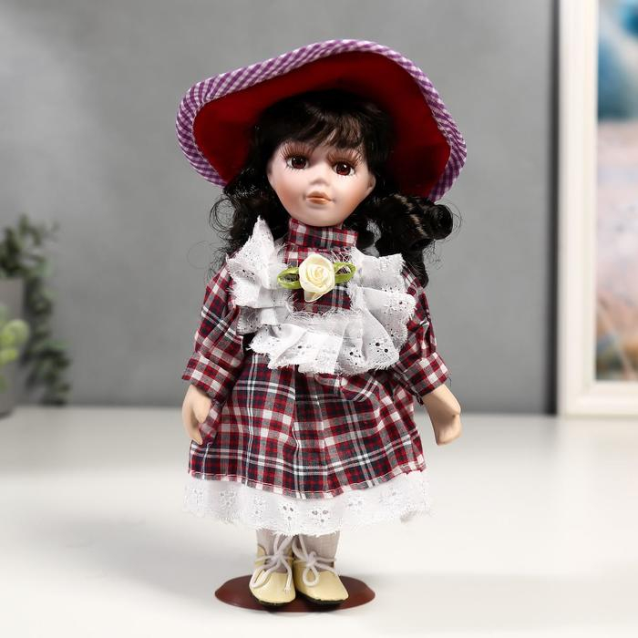 Кукла коллекционная керамика Кукла коллекционная керамика "Малышка Зоя в клетчатом платье"МИКС 20 см