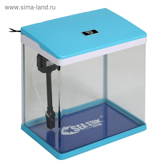 Аквариум SeaStar HX-390F в комплекте: LED-лампа 3х цветная, 7 режимов, фильтр, 30 л, голубой Аквариум SeaStar HX-390F в комплекте: LED-лампа 3х цветная, 7 режимов, фильтр, 30 л, голубой