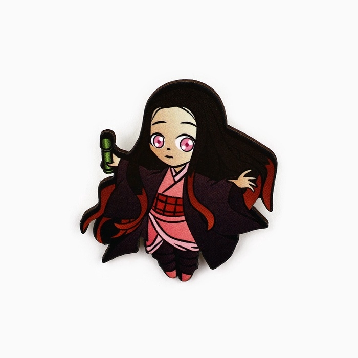 Значки деревянные «Аниме» в шоубоксе, 20 шт Значки деревянные «Аниме» в шоубоксе, 20 шт