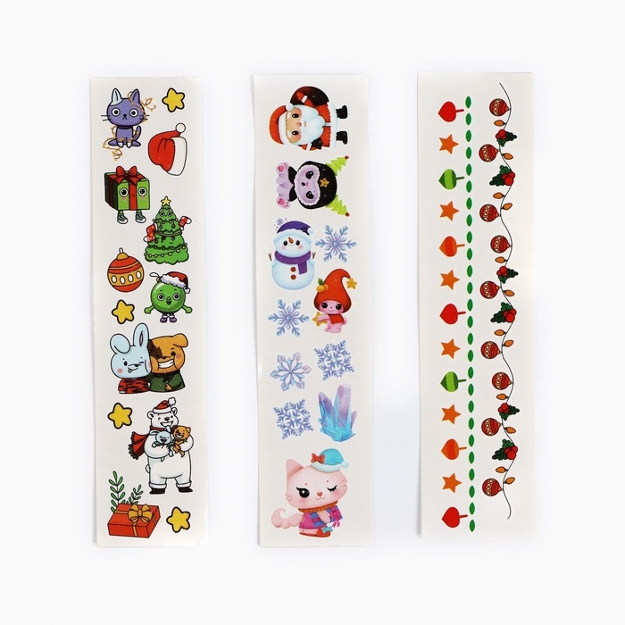 Набор детских накладных ногтей с татуировками на новый год «Новогоднее настроение» Набор детских накладных ногтей с татуировками на новый год «Новогоднее настроение»