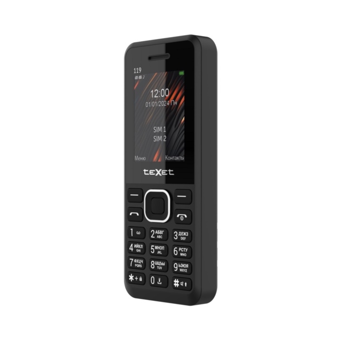 Сотовый телефон TEXET TM-119, 1.77 Сотовый телефон TEXET TM-119, 1.77", 2 sim, 32Мб, FM, 600 мАч, чёрный