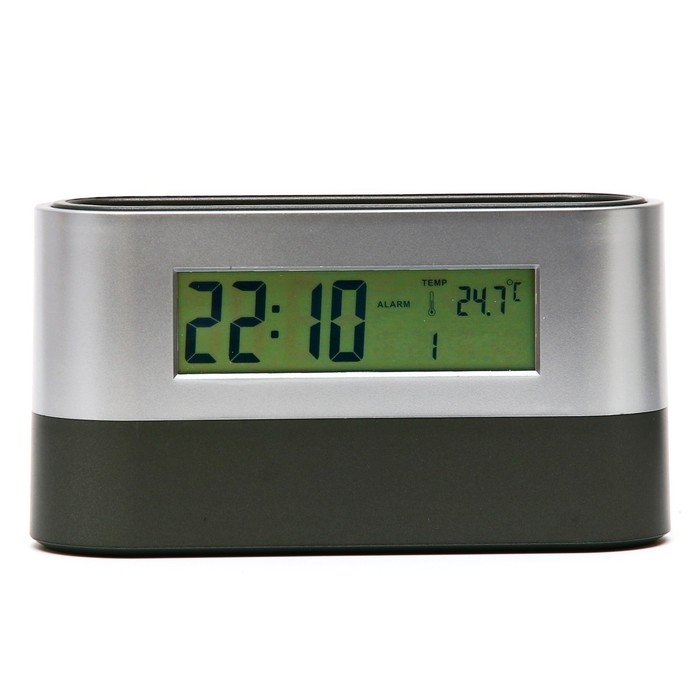 Часы настольные - органайзер для канцелярии: будильник, термометр, календарь, 15.1 х 4.7 см Часы настольные - органайзер для канцелярии: будильник, термометр, календарь, 15.1 х 4.7 см