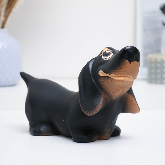 Копилка Копилка "Такса" чёрная, 25х12х15см