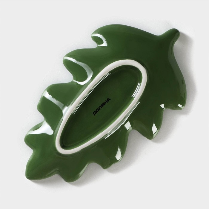 Набор для специй Доляна «Лист», 3 предмета: солонка 80 мл, перечница 80 мл, подставка, цвет зелёный Набор для специй Доляна «Лист», 3 предмета: солонка 80 мл, перечница 80 мл, подставка, цвет зелёный