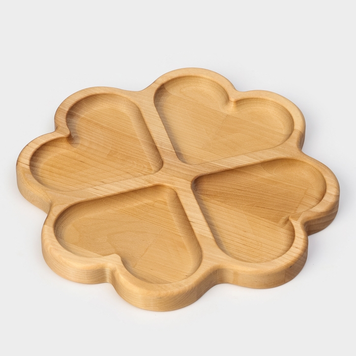 Менажница деревянная авторская Adelica «Сердце», 22×22×1,8 см, пропитана минеральным маслом, берёза Менажница деревянная авторская Adelica «Сердце», 22×22×1,8 см, пропитана минеральным маслом, берёза