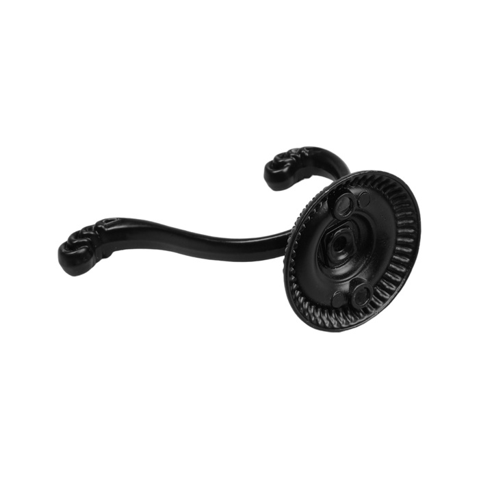 Крючок мебельный ТУНДРА TKD013, двухрожковый, черный Крючок мебельный ТУНДРА TKD013, двухрожковый, черный