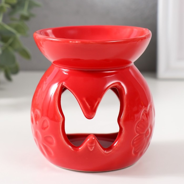 Аромалампа керамика  Аромалампа керамика "Бабочка" красная 7,2х7,2х8,9 см