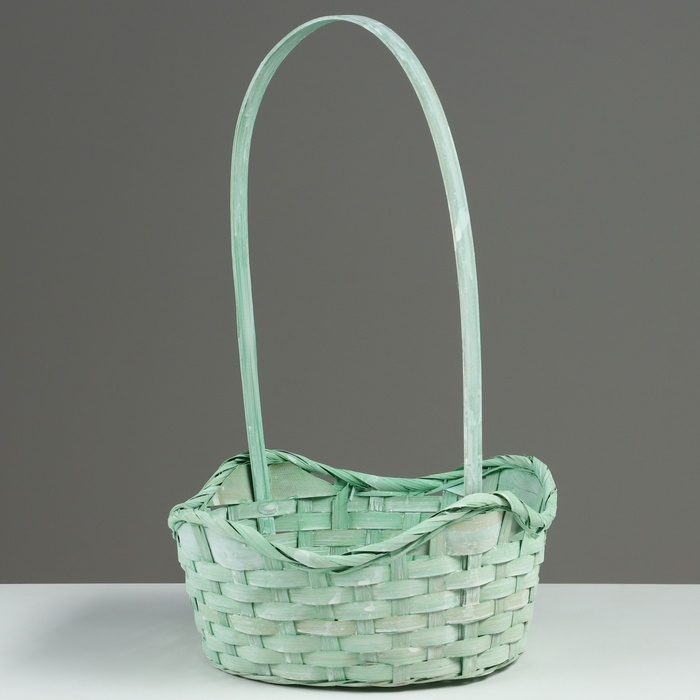 Набор корзин, 19х7,5х9,5/31 см, 22х9х11/34 см, 24х9х11,5/35 см, 3 шт, зелёные, бамбук Набор корзин, 19х7,5х9,5/31 см, 22х9х11/34 см, 24х9х11,5/35 см, 3 шт, зелёные, бамбук