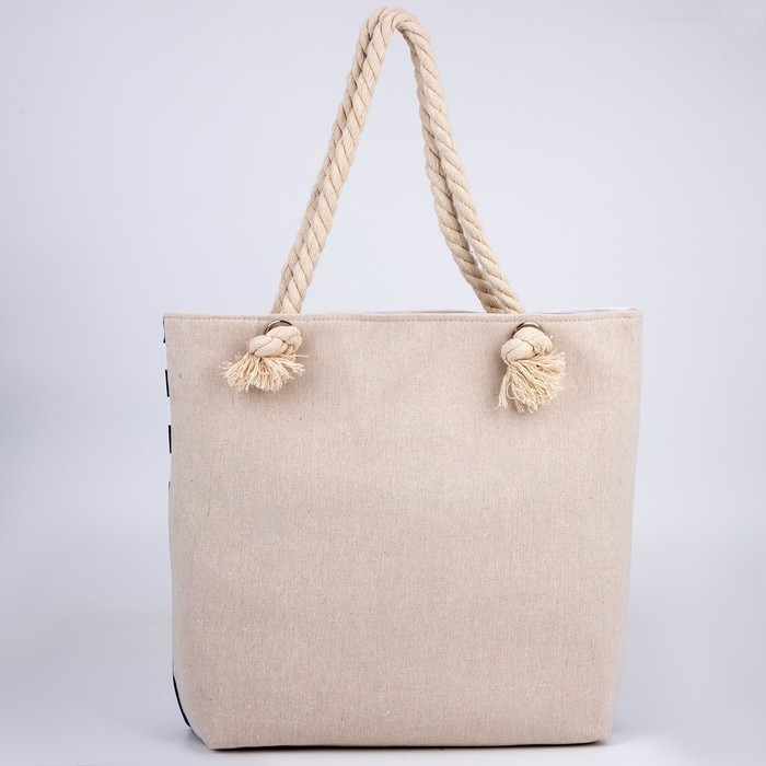 Сумка женская пляжная на молнии, цвет синий/белый Сумка женская пляжная на молнии, цвет синий/белый