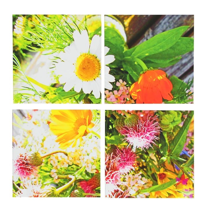 Картина модульная на подрамнике  Картина модульная на подрамнике "Сентябрьский букетик" 4-30х30 см