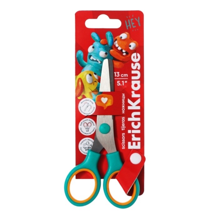 Ножницы детские 13 см ErichKrause Junior Softy Jolly Friends, закругленные концы, удобные ручки, блистер, МИКС (цена за 1 штуку) Ножницы детские 13 см ErichKrause Junior Softy Jolly Friends, закругленные концы, удобные ручки, блистер, МИКС (цена за 1 штуку)