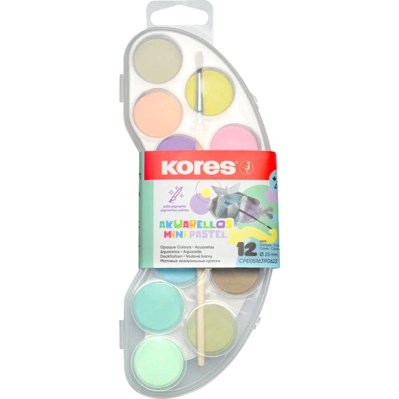 Краски акварельные Kores AKUARELLOS MINI Пастельные,набор 30103