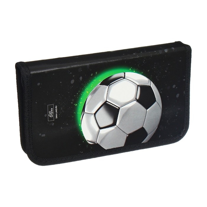 Пенал 1 секция 115 х 205 х 30 мм, Calligrata Пенал 1 секция 115 х 205 х 30 мм, Calligrata "Футбол", ламинированный картон