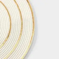 Салфетки сервировочные на стол Доляна, 4 шт., d=38 см, белые с золотым узором