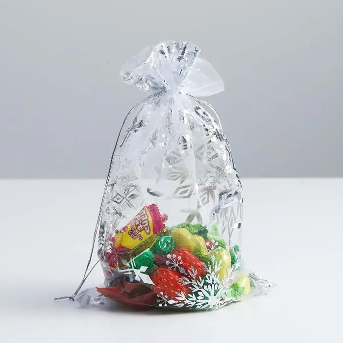 Мешочек подарочный органза &laquo;С Новым годом!&raquo;, 10&times;12 см &plusmn; 1.5 см