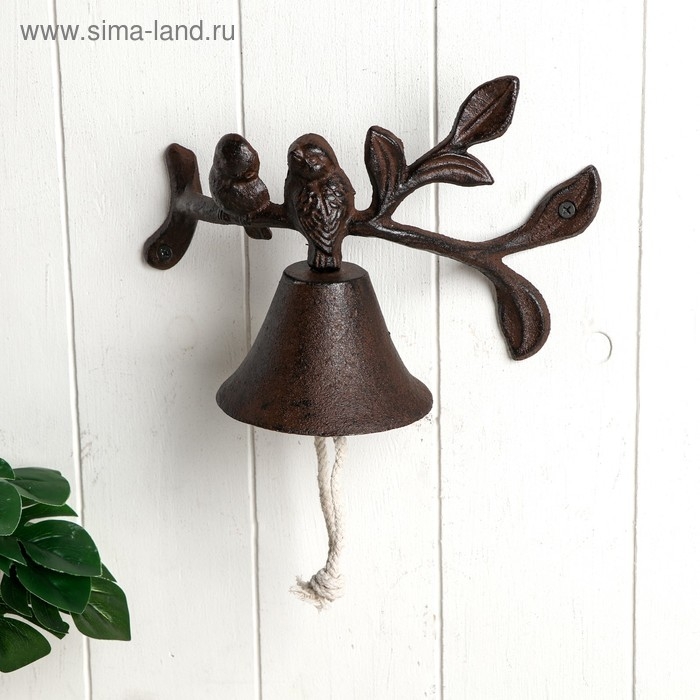 Колокол сувенирный чугун  Колокол сувенирный чугун "Птички на ветке" 16,5х24х11 см