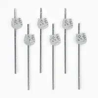 Трубочки для коктейля "Подкова" серебряные, набор 6 шт.