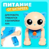 Робот кот &laquo;Пультовод&raquo; ZHORYA, на пульте управления, интерактивный: сенсорный, звук, свет, на батарейках, на русском языке, синий