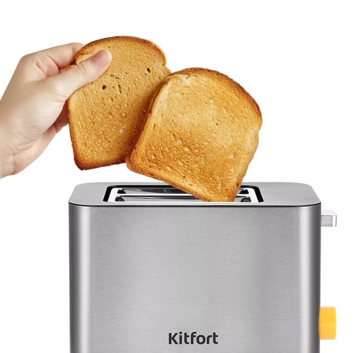 Тостер Kitfort КТ-6201, 850 Вт, 5 режимов прожарки, 2 тоста, металлик