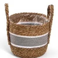 Кашпо плетёное для цветов &laquo;Инга&raquo;, коричнево-серое, набор 3 шт.