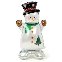 Воздушный шар фольгированный 47" «Снеговик в цилиндре», под воздух