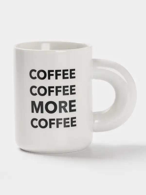 Кружка Доляна Coffee more, фарфор, 400 мл, 12.5&times;8&times;10.8 см, фарфор, белая