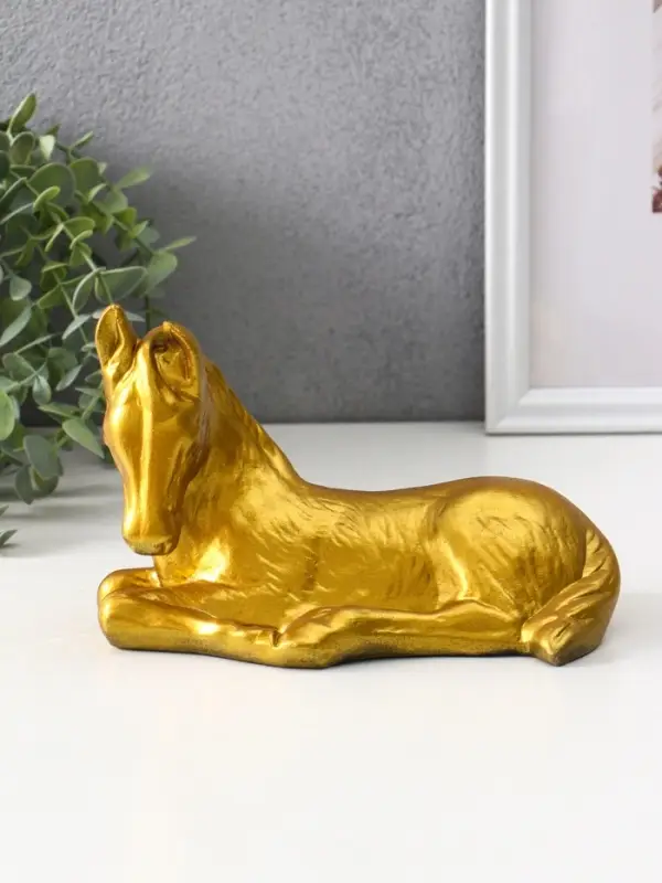 Фигура «Лошадь» 12.5×20×10 см, позолота