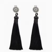 Клипсы для ушей QF &laquo;Кисти&raquo;, цвет чёрный, L кисти 7 см