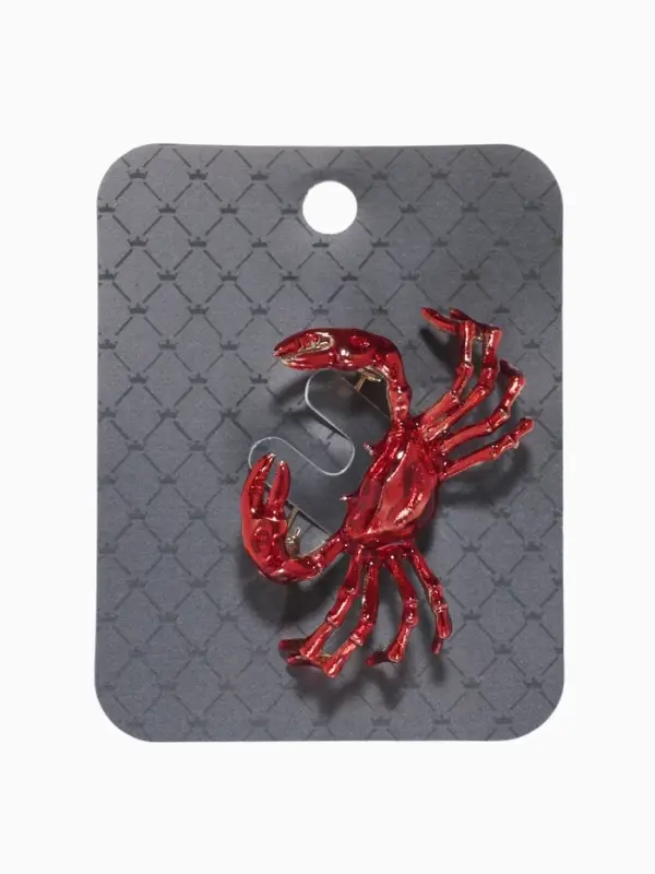 Брошь &laquo;Краб&raquo;, красная в золоте