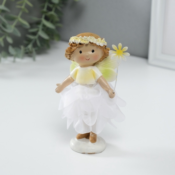 Сувенир полистоун  Сувенир полистоун "Малышка фея в цветочном платье с цветочком" МИКС 8х8х13 см
