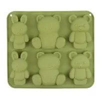 VETTA Форма для выпечки 6 ячеек 16х14х2см, "Мишки и зайчики", силикон, 3 цвета