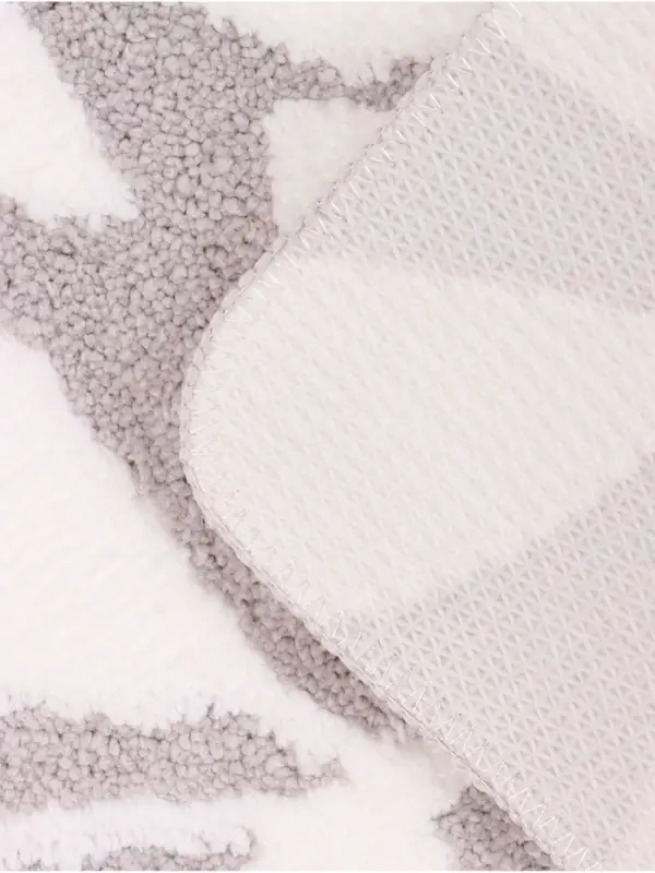 Коврик Доляна Leaves, 50&times;80 см, ворс 1.5 см, микрофибра, серый