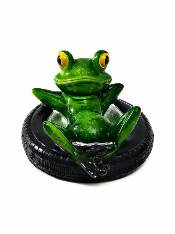 Садовая фигура 14 х 13 х 9,5 см Садовая фигура 14 х 13 х 9,5 см "Лягушка в шине" Водоплавающая