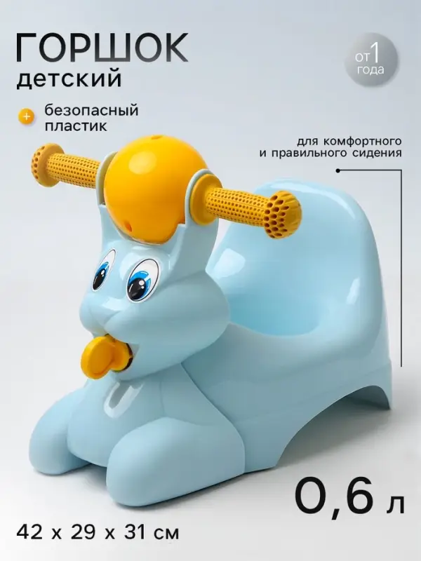Горшок детский в форме игрушки &laquo;Зайчик Lapsi&raquo;, голубой