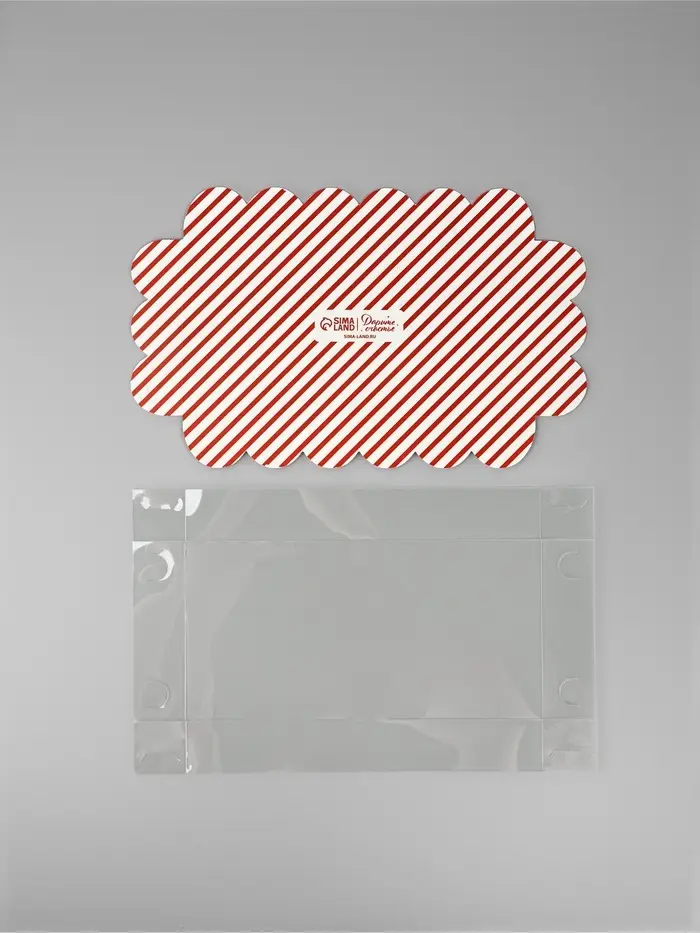 Коробка для кондитерских изделий с пластиковой крышкой &laquo;С Новым годом!&raquo;, 10.5&times;21&times;3 см