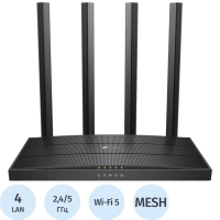 Маршрутизатор беспроводной TP-Link Archer C80 AC1900 10/100/1000BASE-TX чер