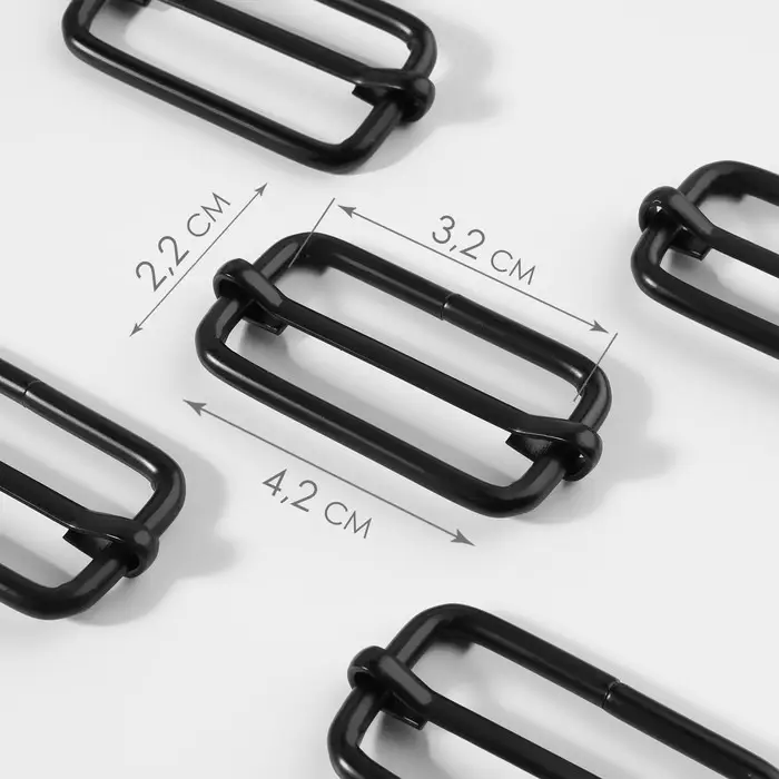 Пряжка регулирующая, вн. ширина=32 мм, s=5 мм, 5 шт., матовая, чёрная Пряжка регулирующая, вн. ширина=32 мм, s=5 мм, 5 шт., матовая, чёрная