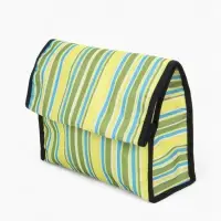 Сумка тележка хозяйственная &laquo;Полосы&raquo;, складная, на липучке, 2 колеса, 32&times;13&times;52 см, зелёная