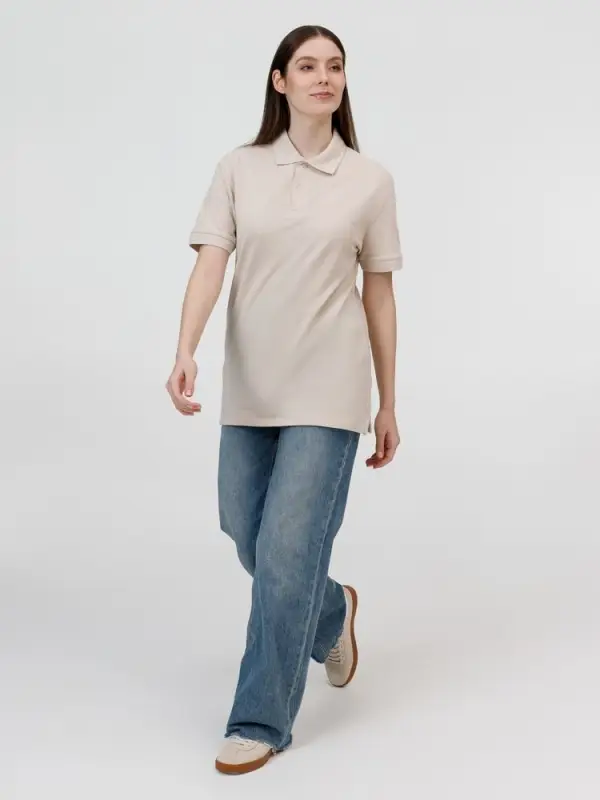 Рубашка поло унисекс Pacific, бежевая (льняная), размер M