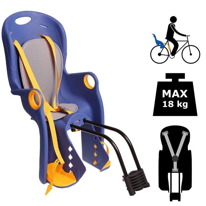 Велокресло заднее BQ-5A, крепление на раму, цвет синий Велокресло заднее BQ-5A, крепление на раму, цвет синий