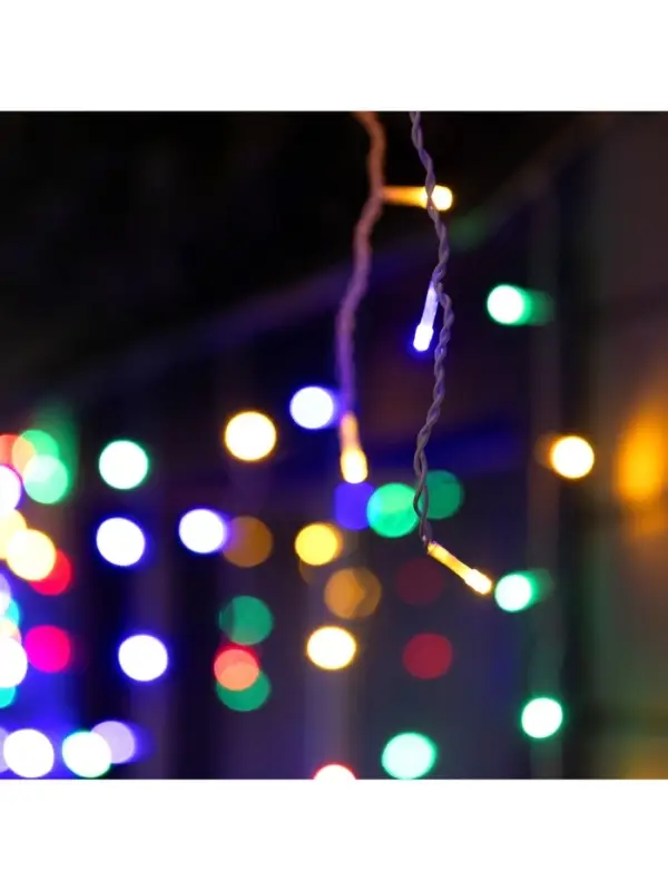 Гирлянда &laquo;Бахрома&raquo; 12&times;0.7 м, IP44, УМС, белая нить, 240 LED, свечение мульти, 220 В