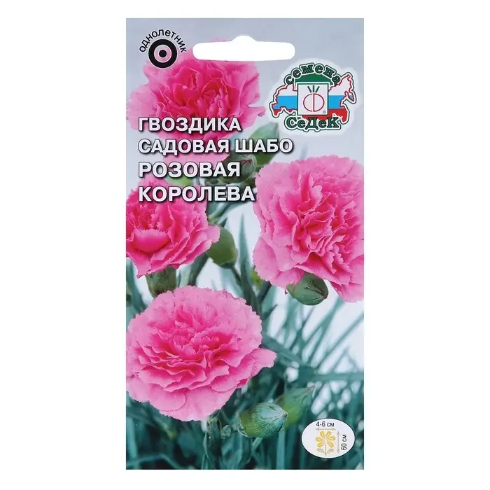 Семена цветов Гвоздика  Семена цветов Гвоздика "Розовая королева "0.1 г