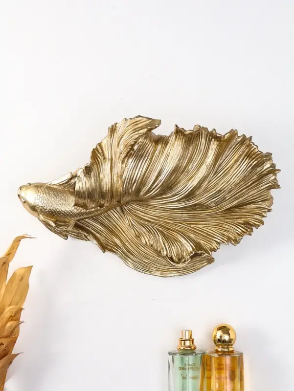 Панно интерьерное полистоун "Большая золотая рыбка. Вуалехвост" 31х19х11,7 см